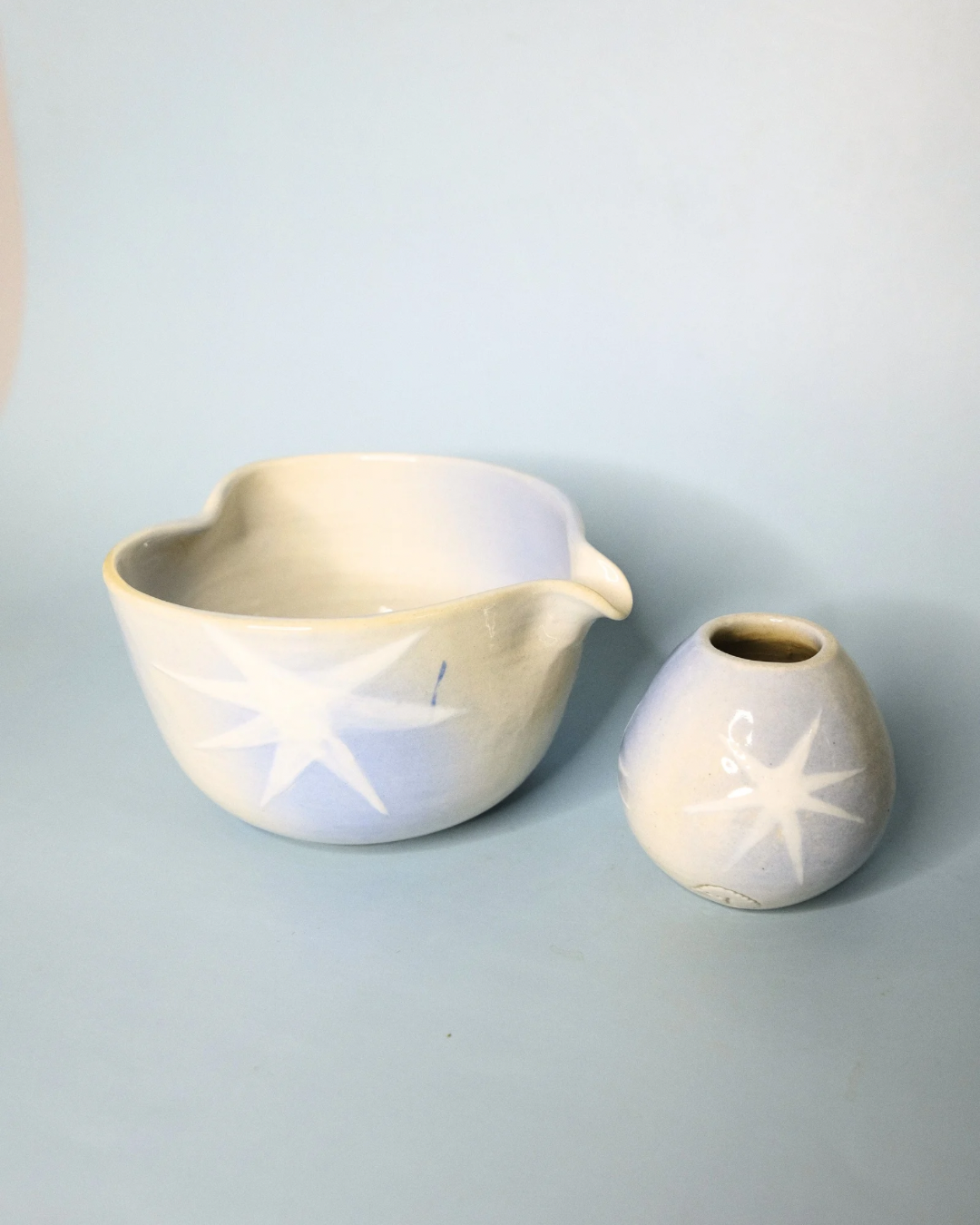 Chawan and Chasentate Set -  Shooting Stars in Blue