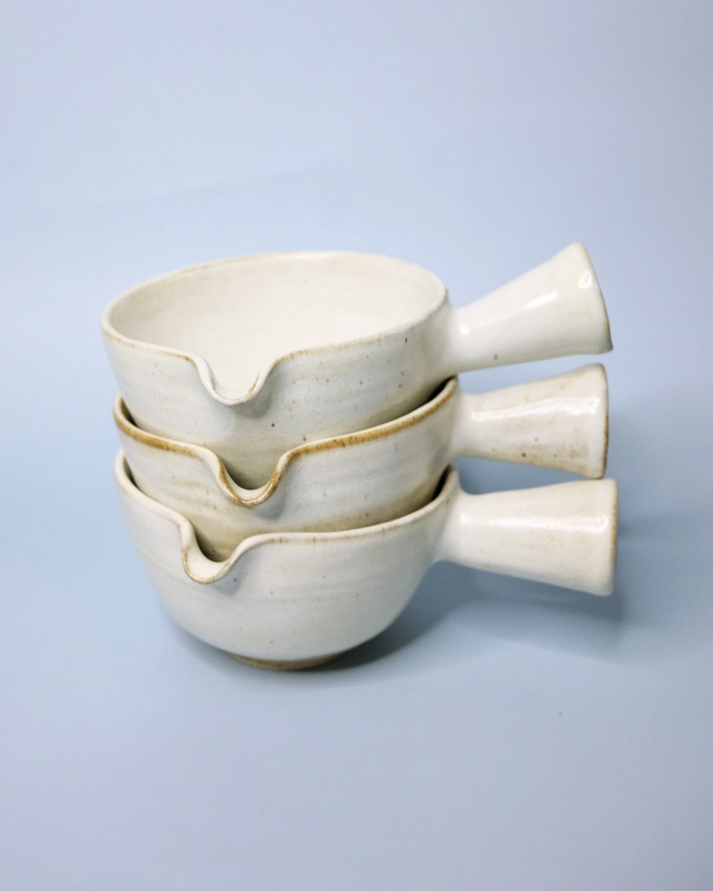 Chawan and Chasentate Set - With Handle (White)