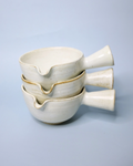 Chawan and Chasentate Set - With Handle (White)