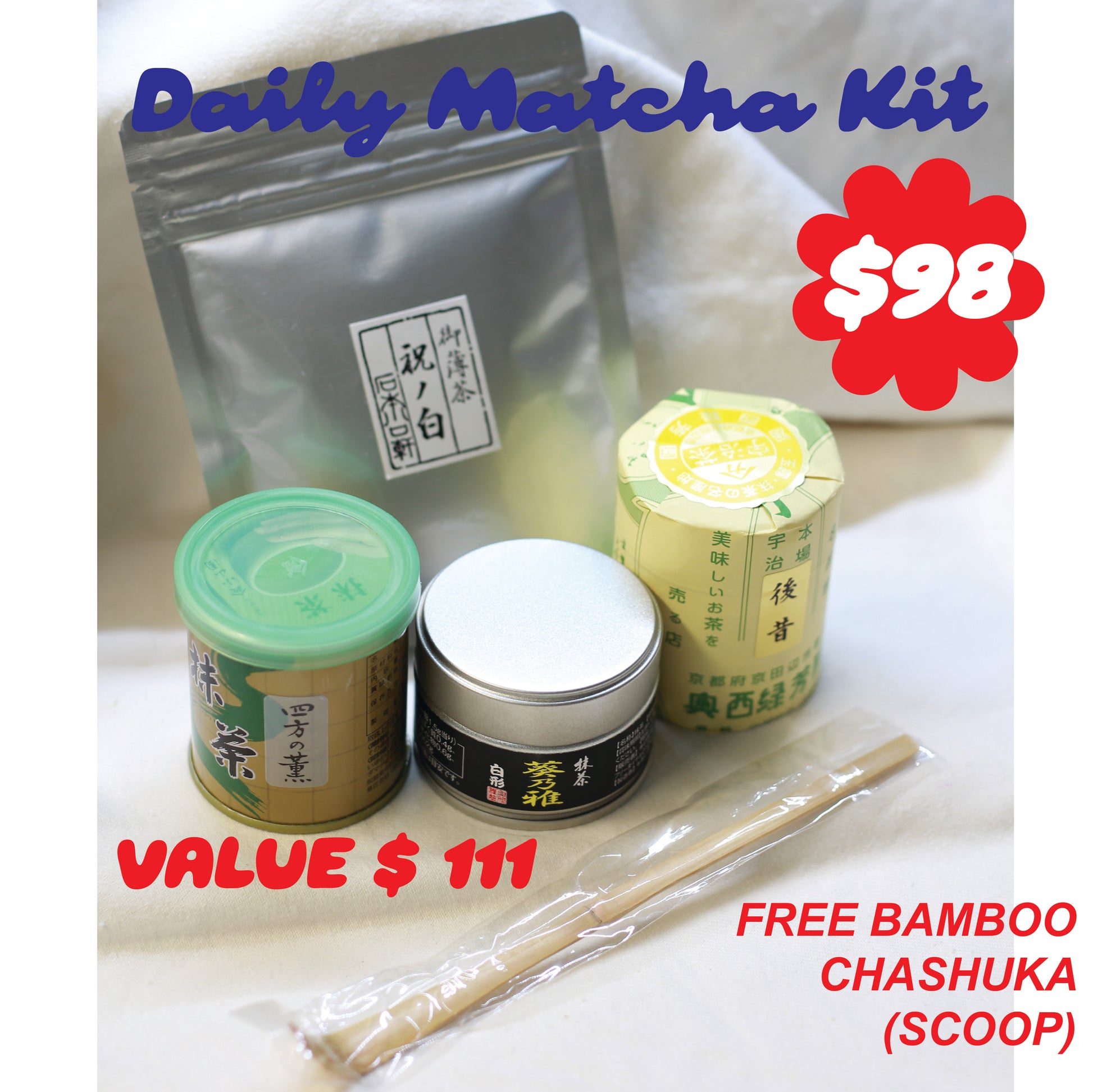 Daily Matcha Kit - Combo 2 (Value $111) - FREE BAMBOO SCOOP