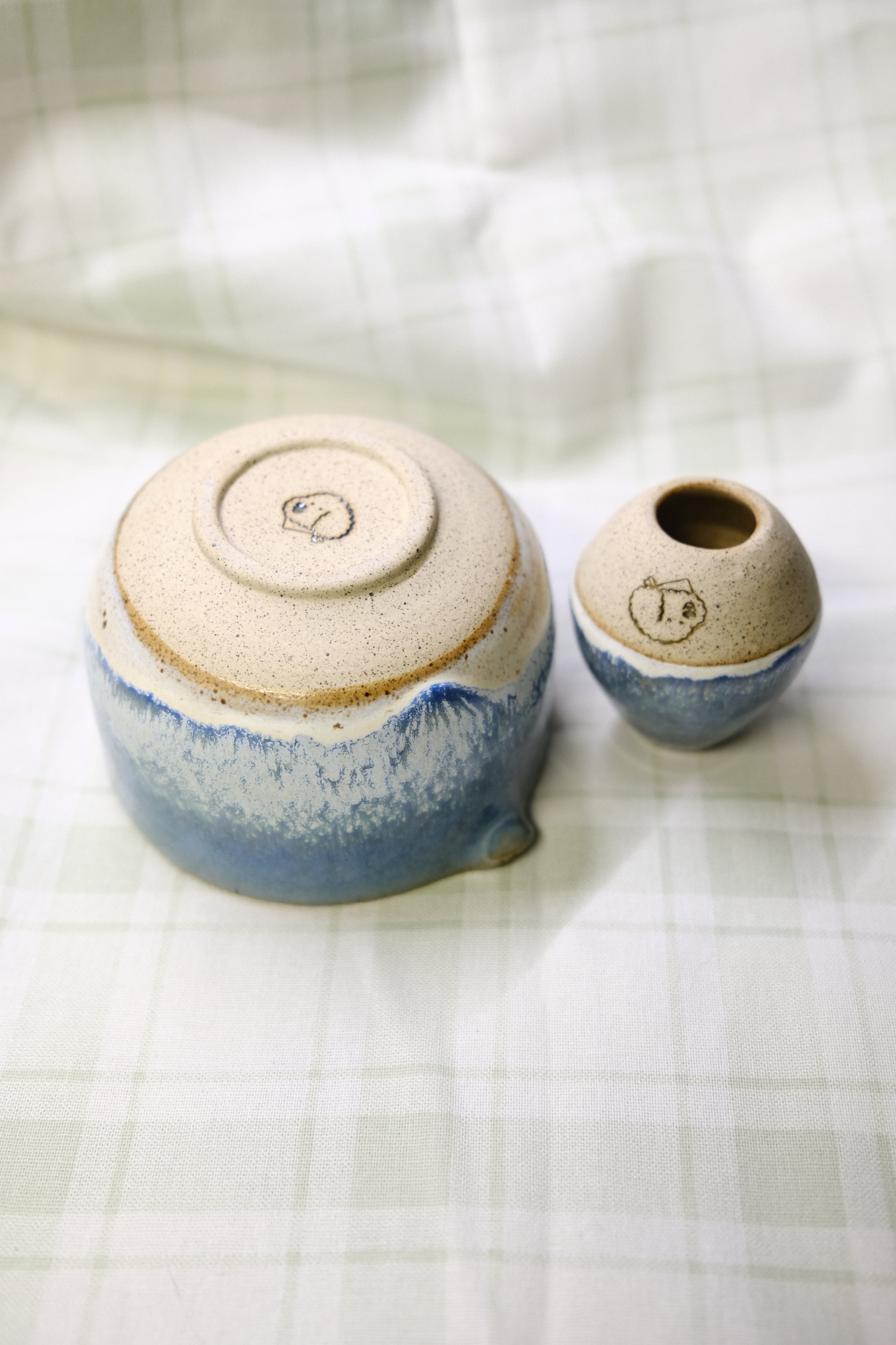 Chawan and Chasentate Set - Aoi Umi