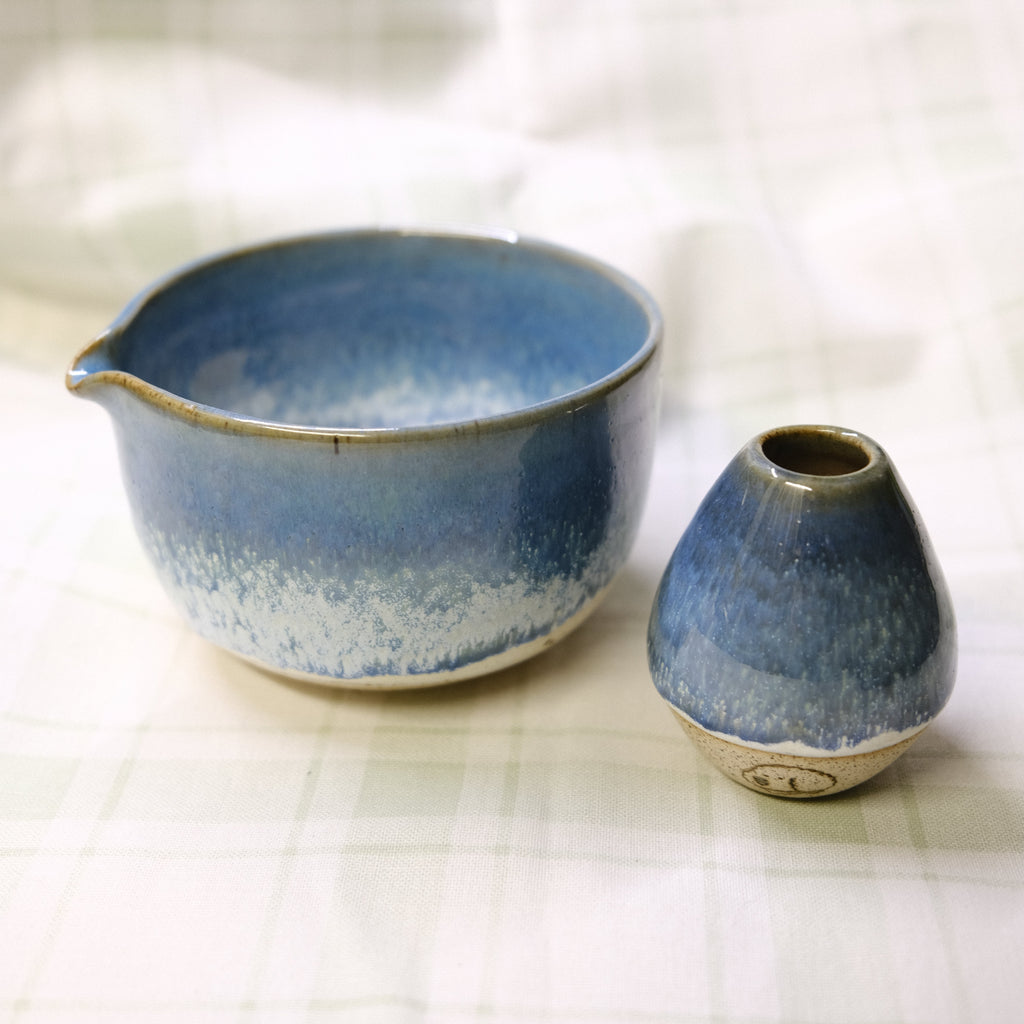 Chawan and Chasentate Set - Aoi Umi