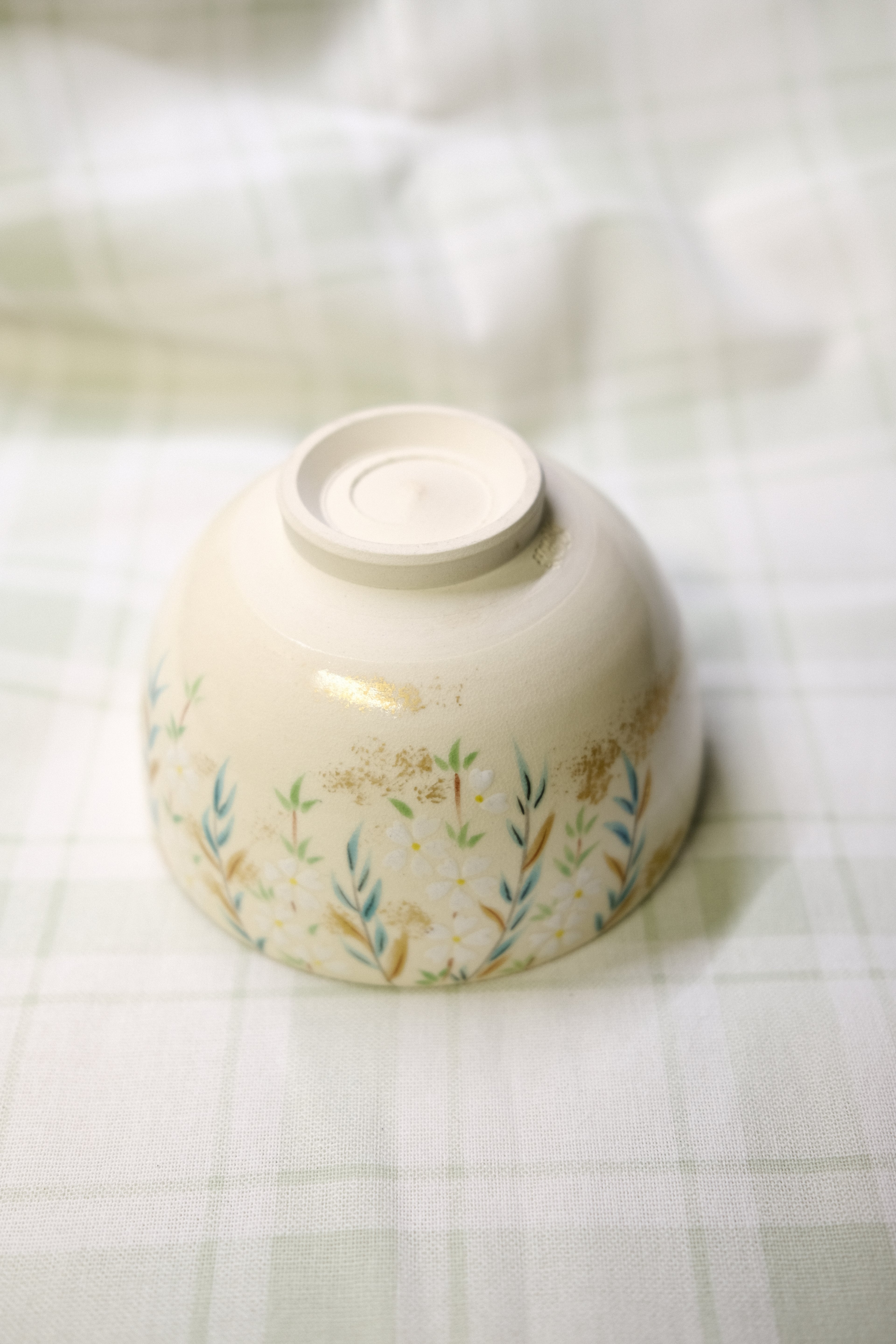 Chawan Kyoyaki ware - USED (Vintage) - Willow white flowers