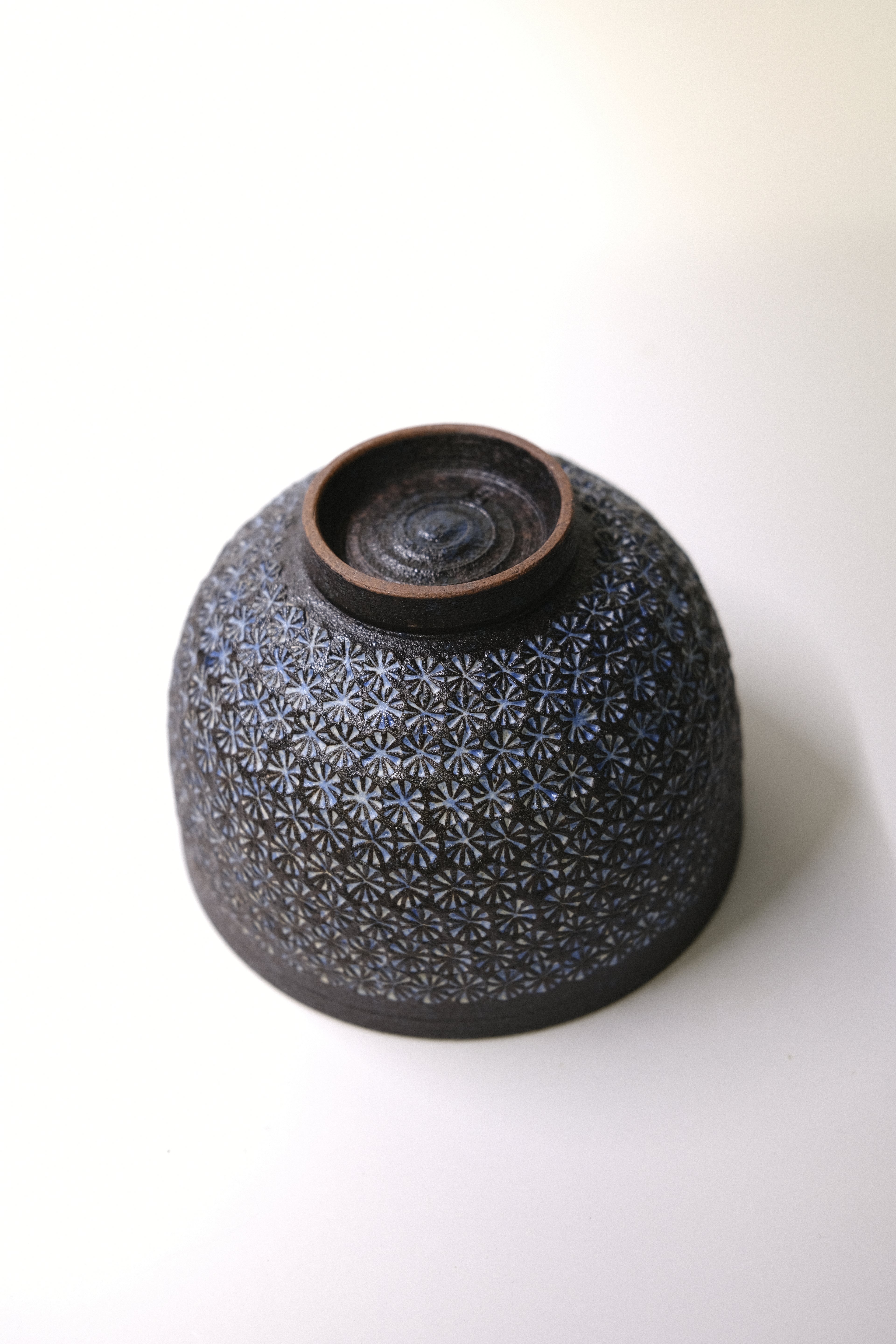Kiyomizuyaki ware -Ao-mishima Kiyomizu-yaki Chawan