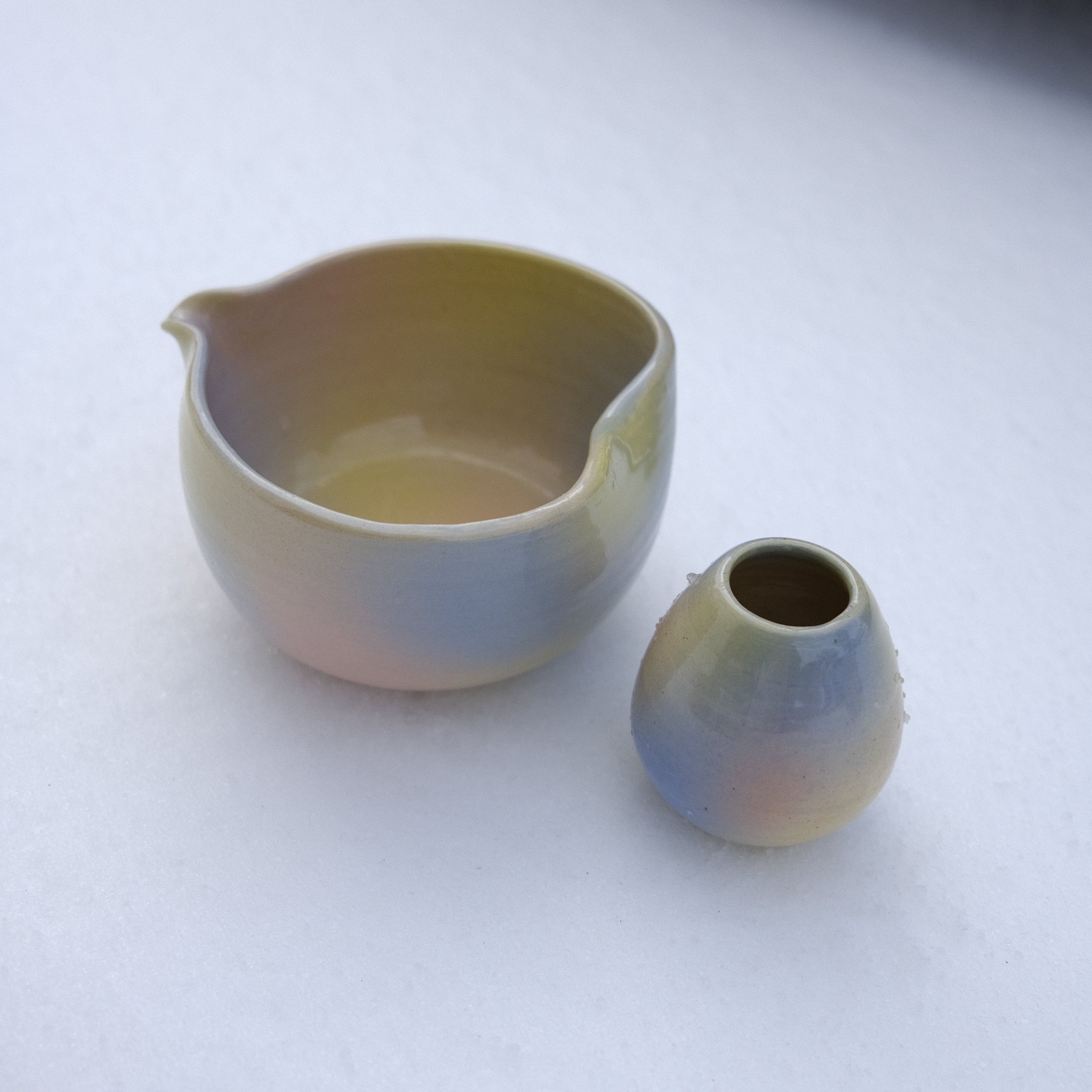 Chawan and Chasentate Set - Blue Dawn