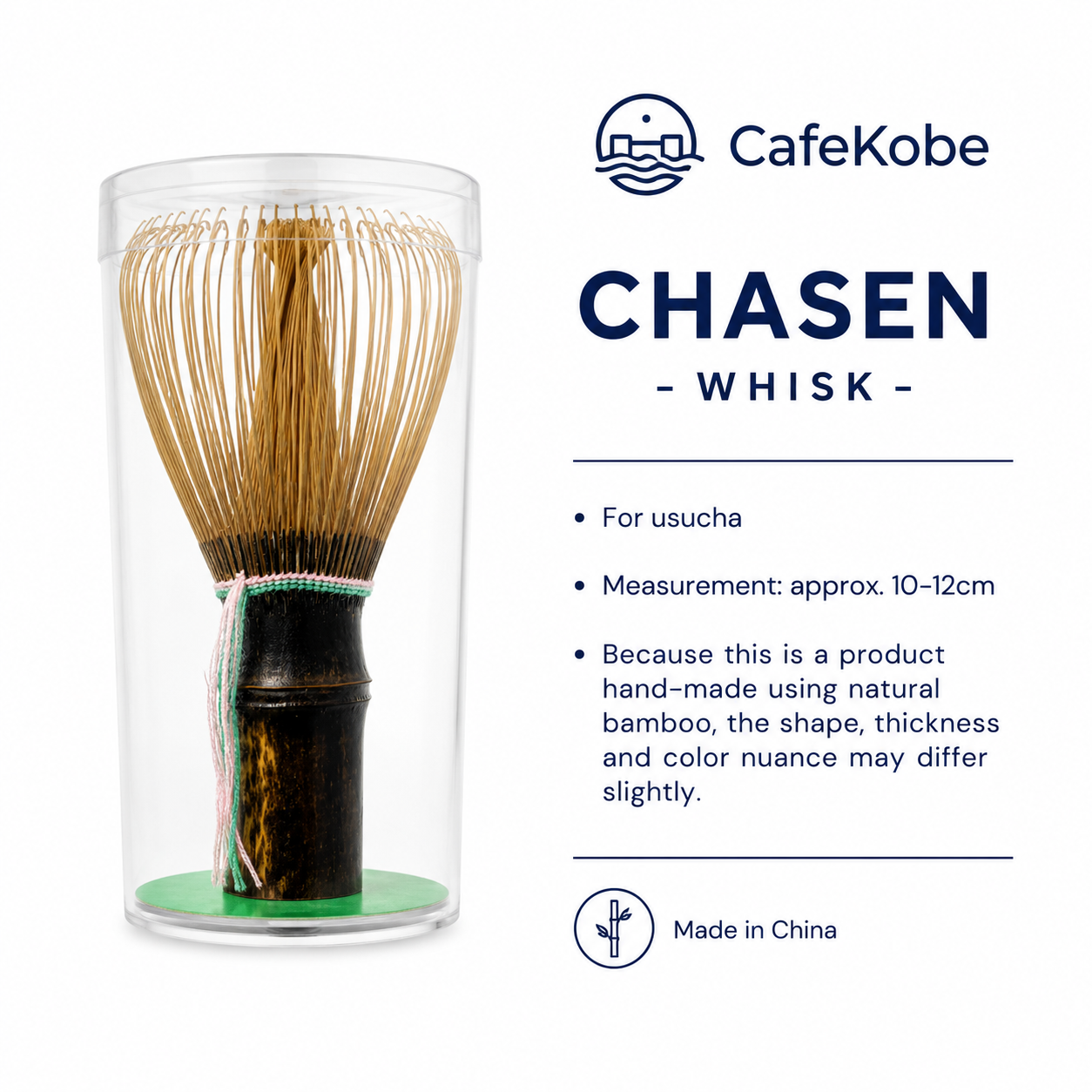 Shin Chasen  - Dark Bamboo 100 prongs (Strawberry Matcha Thread 3 layers) | PRE-ORDER - CafeKobe
