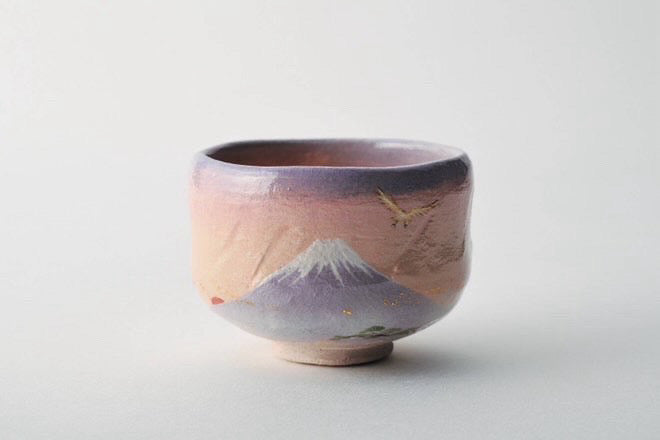 Raku- Mount Fuji Pink