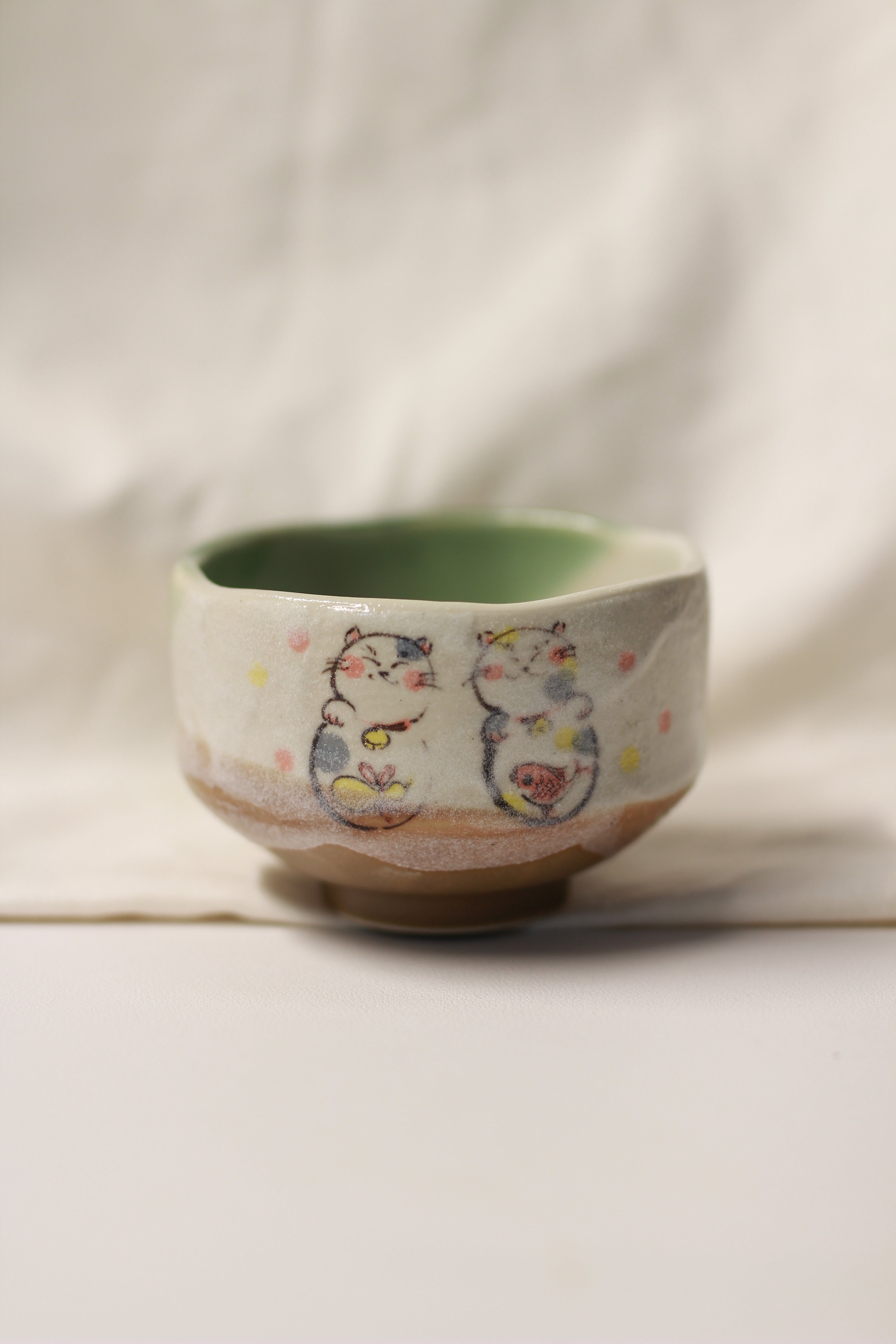 Mino-yaki Chawan - Cats