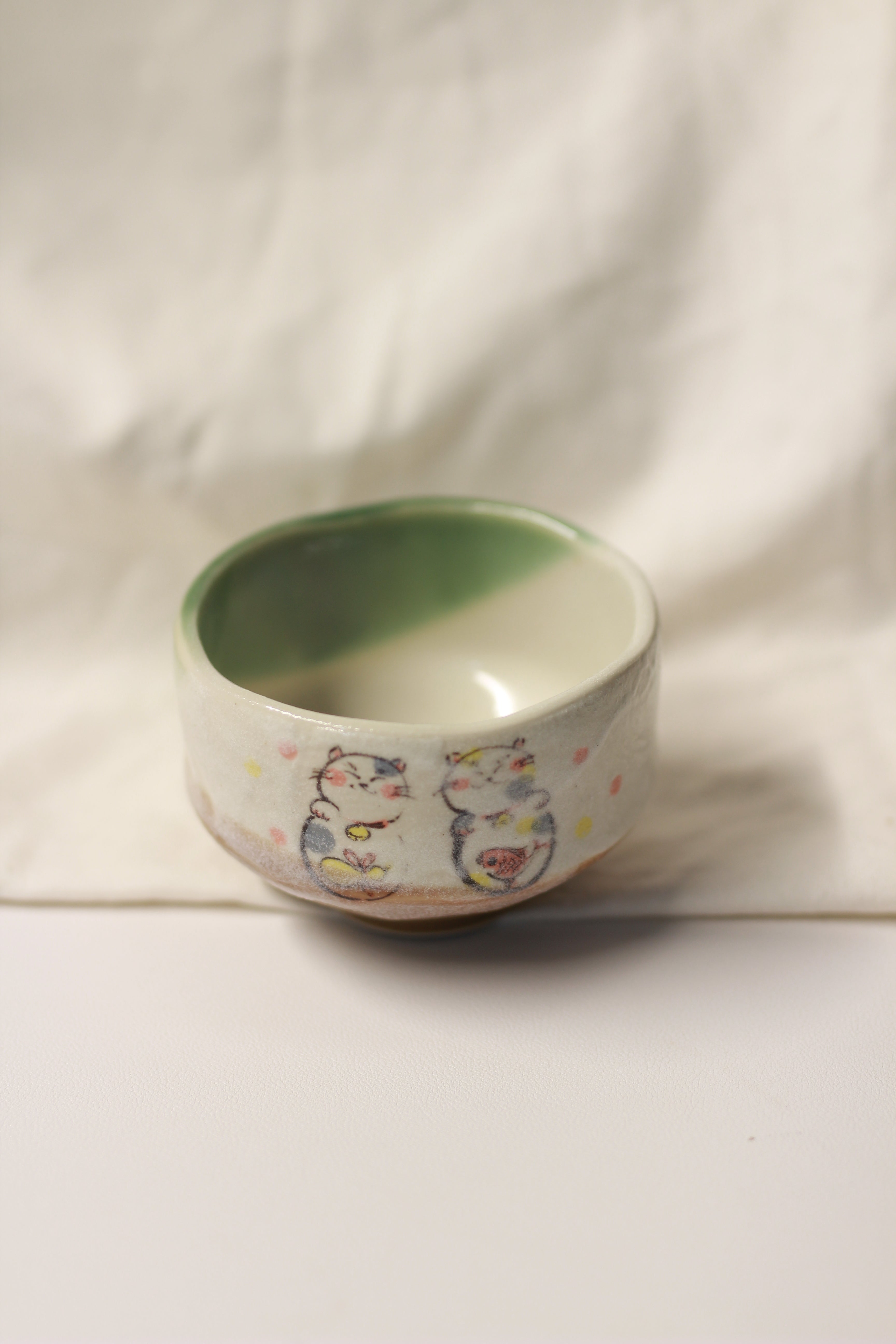 Mino-yaki Chawan - Cats