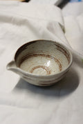 Mino-yaki Chawan - Brown Swirl with Spout