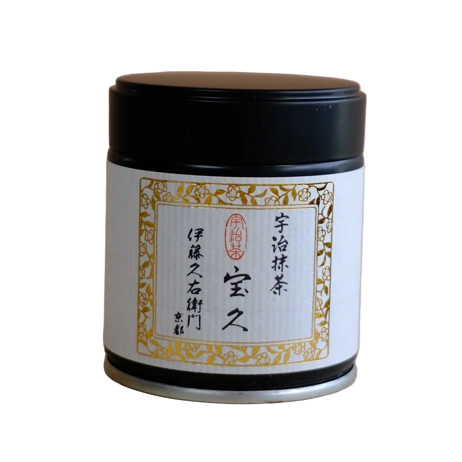 Ceramic container with a label on a stone surface, with a beige background